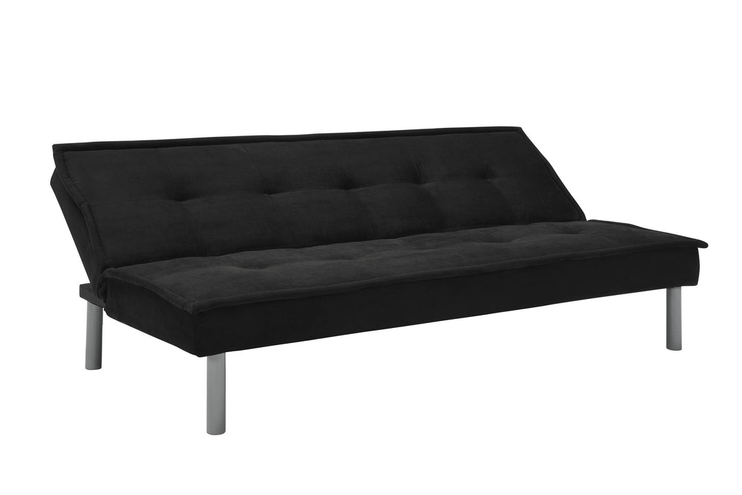 Kent Futon with Microfiber Cover and Sturdy Metal Legs - Black