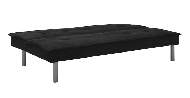 Kent Futon with Microfiber Cover and Sturdy Metal Legs - Black