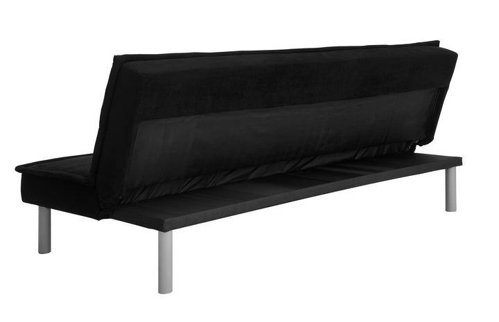 Kent Futon with Microfiber Cover and Sturdy Metal Legs - Black