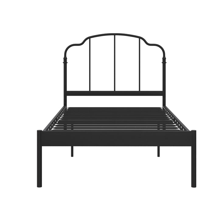 metal frame slatted bed base - Black - Twin Size