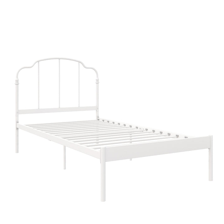 metal headboard and frame - White - Twin Size