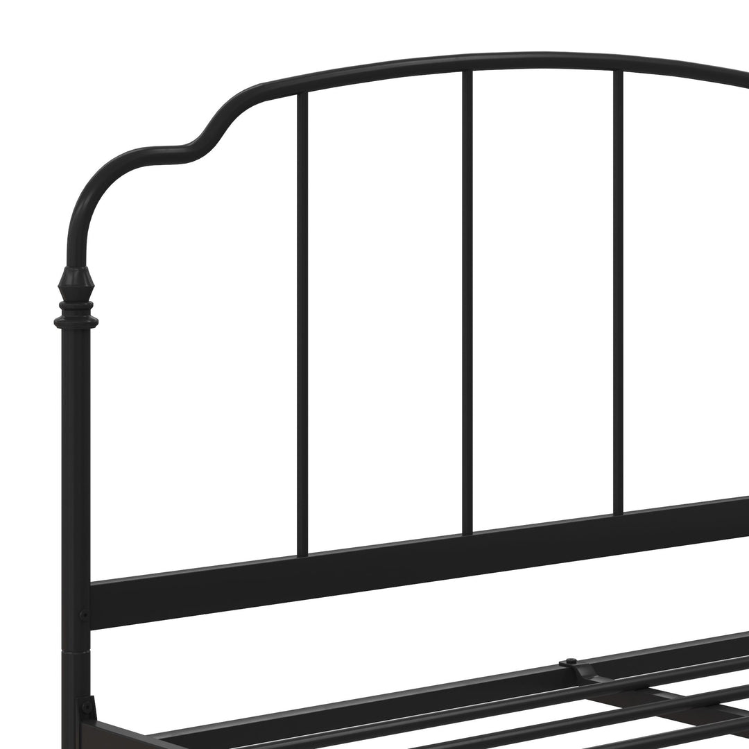 metal bed frame with headboard - Black - Full Size