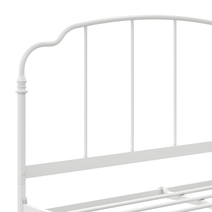metal bed frame with headboard - White - Queen Size