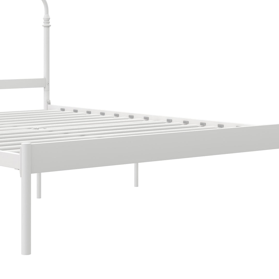 metal slats bed frame - White - Queen Size