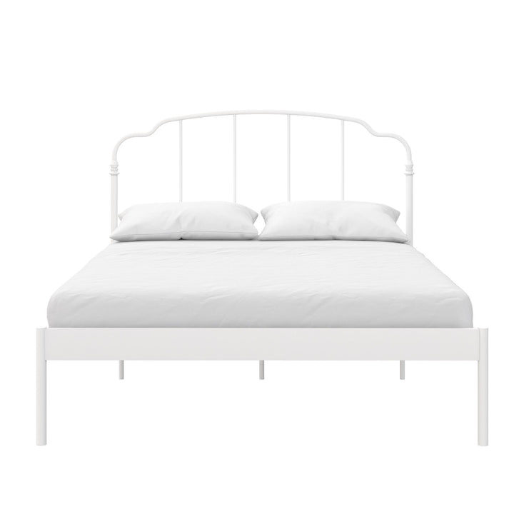 metal bed frame design - White - Queen Size
