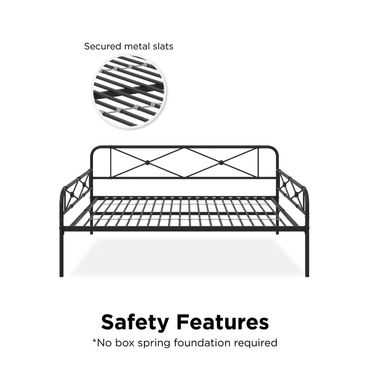 Allysa Metal Daybed with Steel Frame - Black - Full