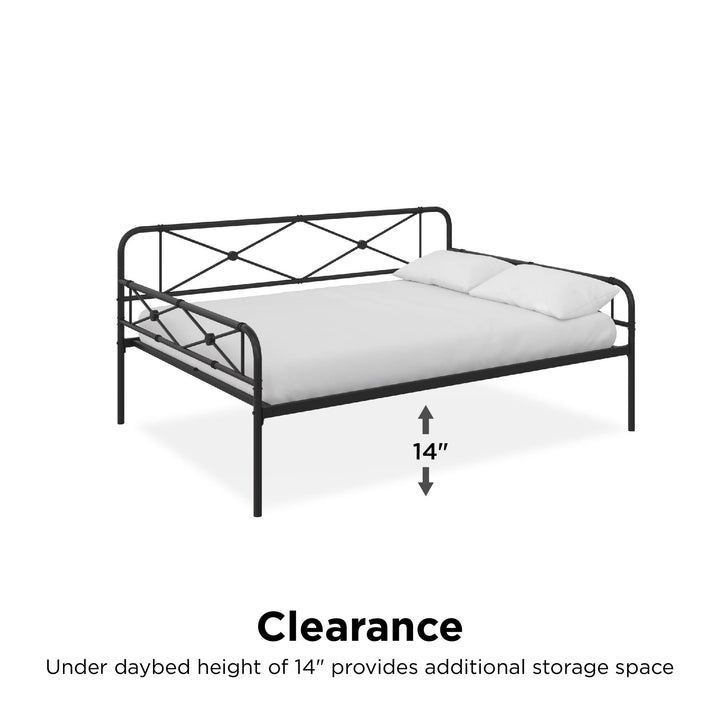 metal daybed frame for bedroom - Black Color - Full Size