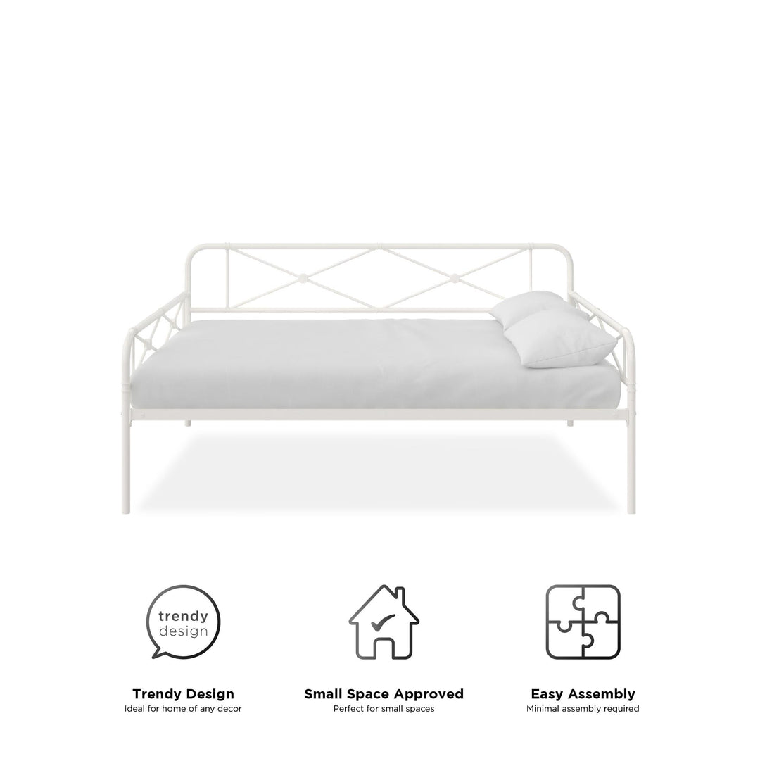 home office metal frame daybed - White Color - Twin Size