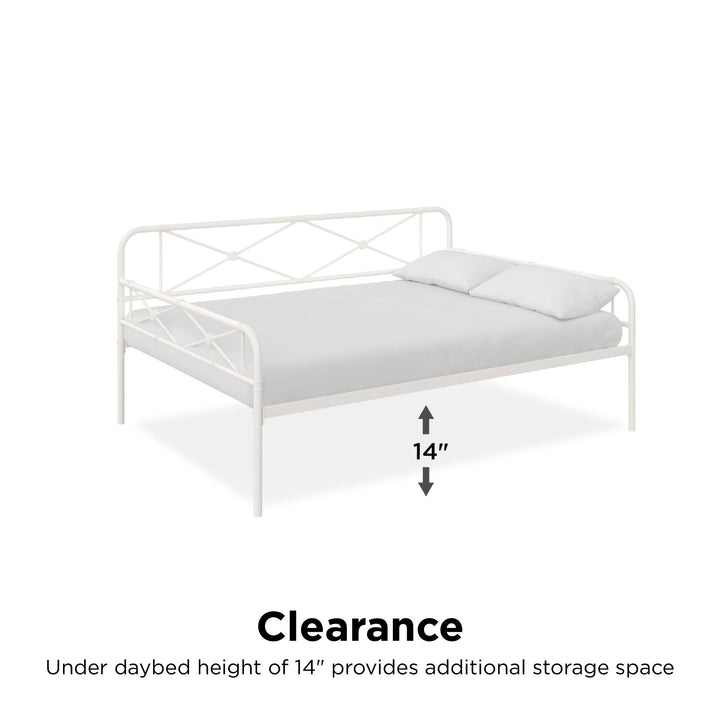 Allysa Metal Daybed with Steel Frame - White - Full