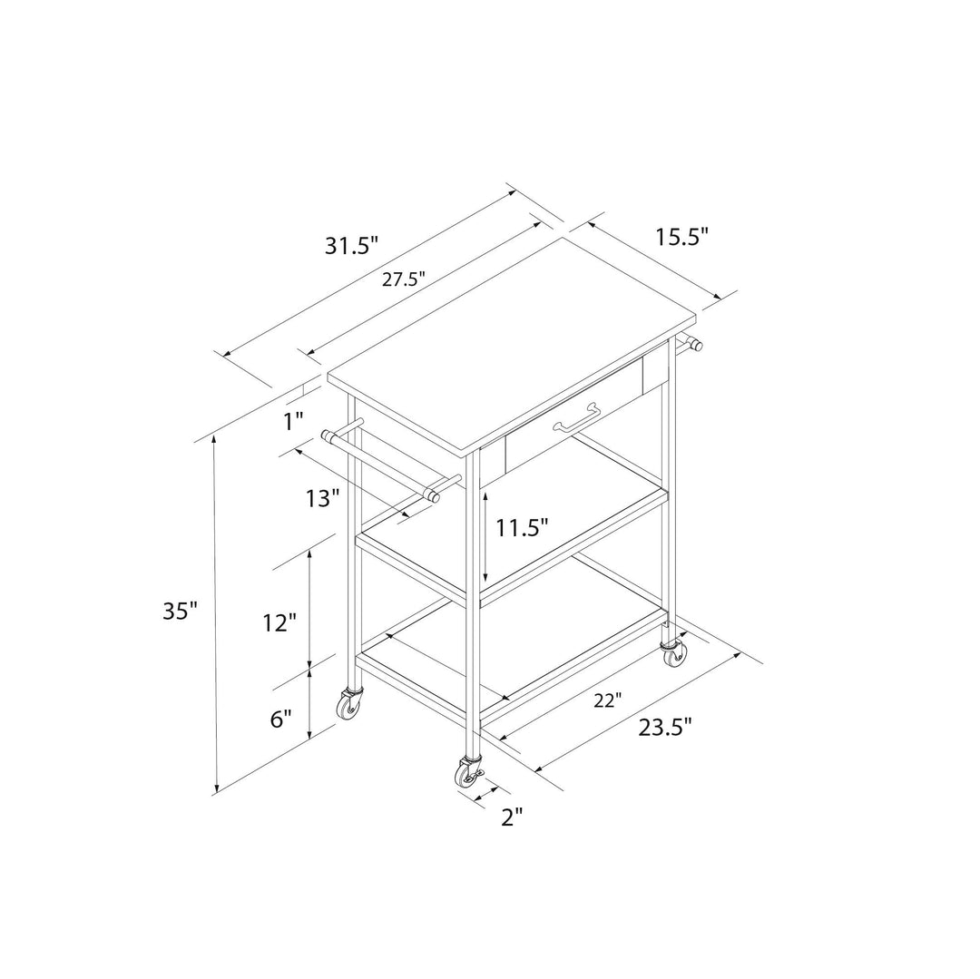 1 drawer kitchen trolley Kane -  Brown