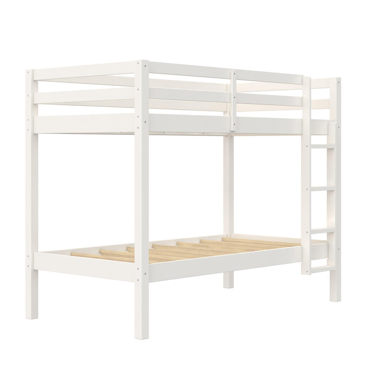 Solid wood Indiana bed set -  White - Twin-Over-Twin