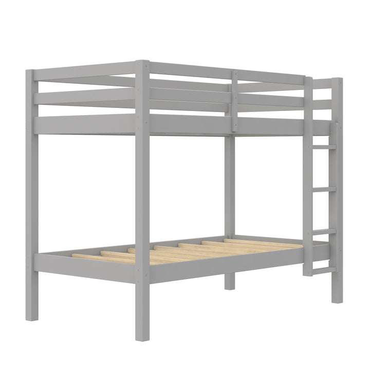 Twin over twin ladder bed -  Gray - Twin-Over-Twin
