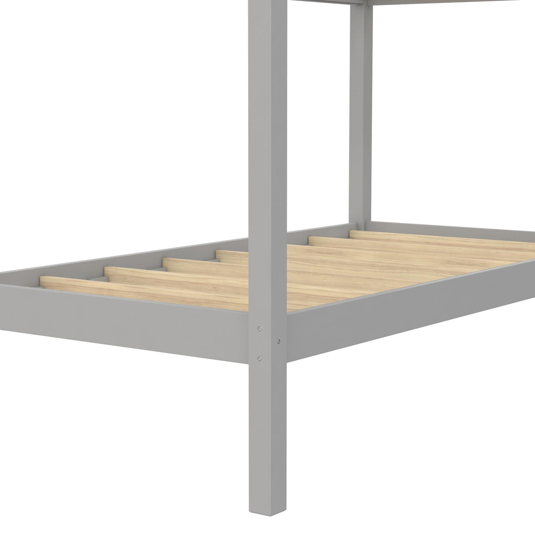 Safe Indiana bunk with steps -  Gray - Twin-Over-Twin
