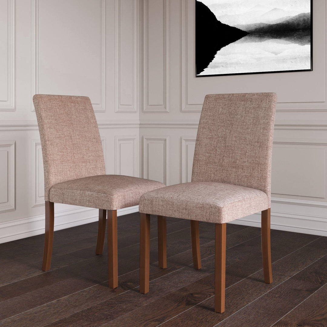 Parsons Upholstered Chairs with Pine Legs -  Taupe 