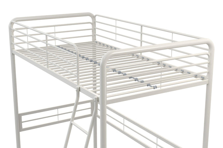 Best Metal Twin Loft Bed with Ladder -  White  -  Twin