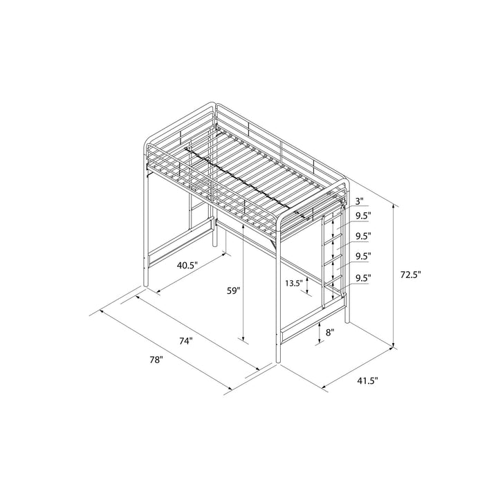 metal frame bunk - Black - Twin Size