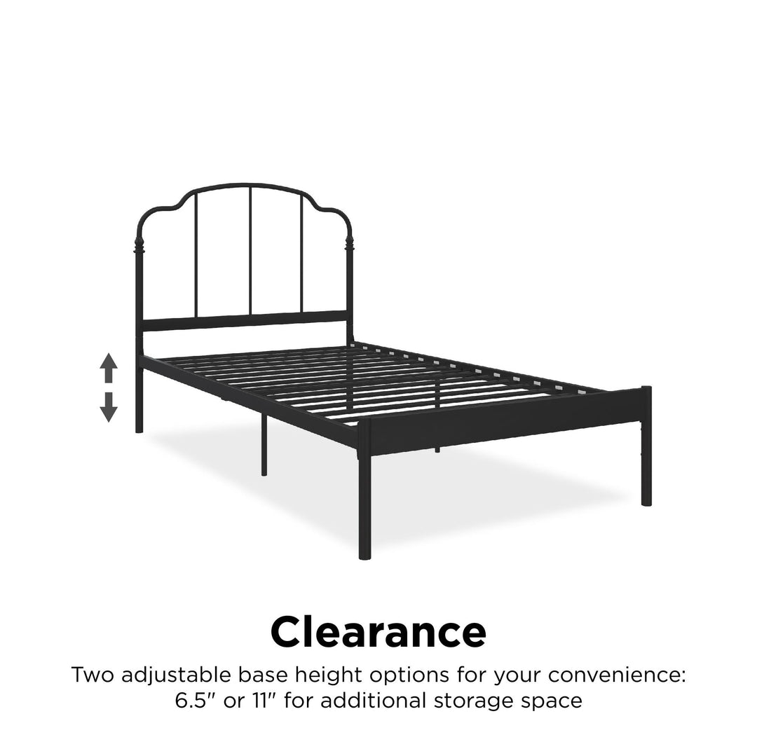 adjustable bed frame with headboard - Black - Twin Size