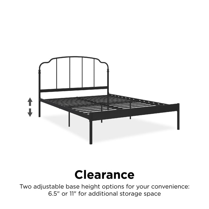 adjustable bed frame with headboard - Black - Queen Size