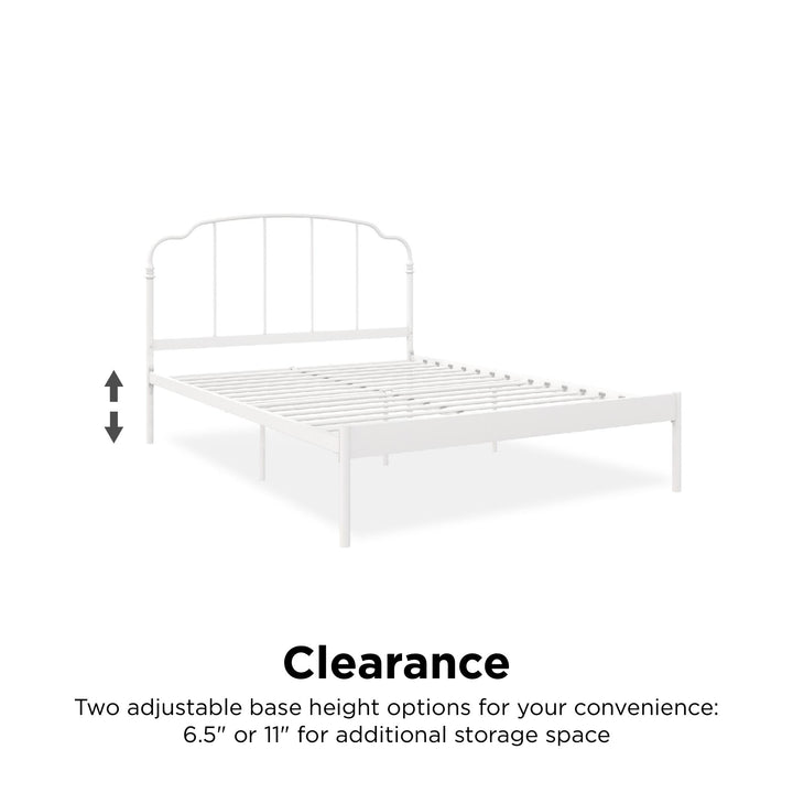 adjustable bed frame with headboard - White - Queen Size