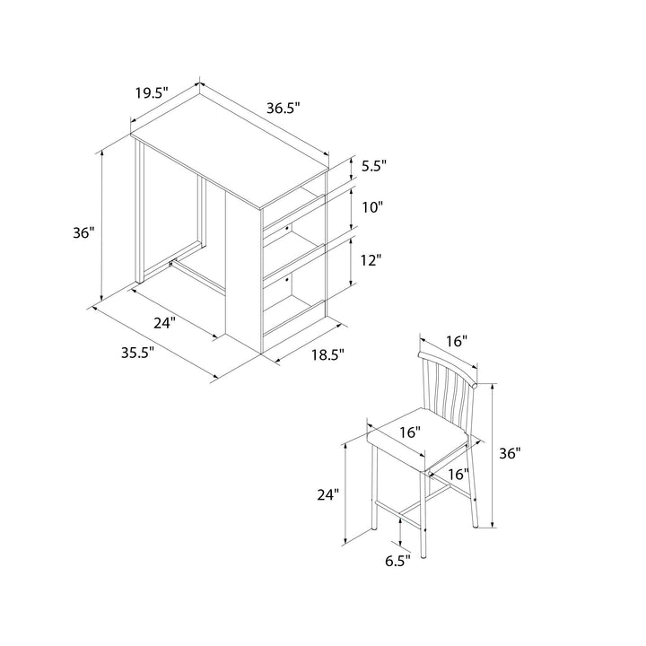 Compact dining set for small spaces -  White