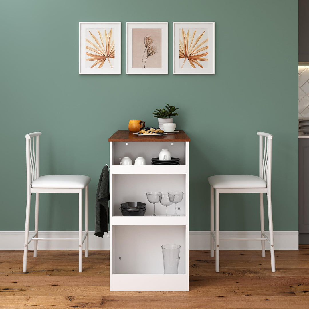 3 piece counter height dining set -  White