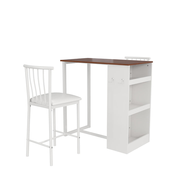 High table breakfast dining set -  White