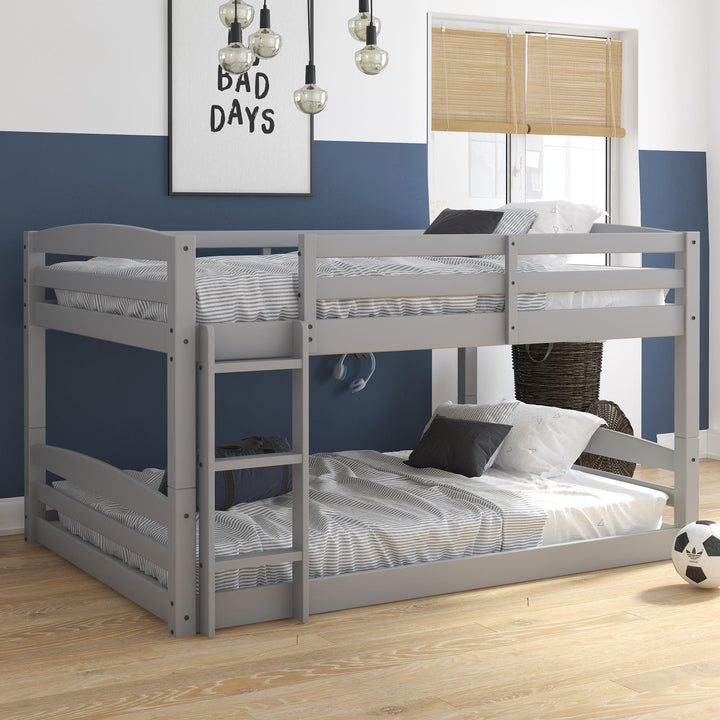Wood Bunk Bed Converts into 2 Beds -  Gray  - Full-Over-Full