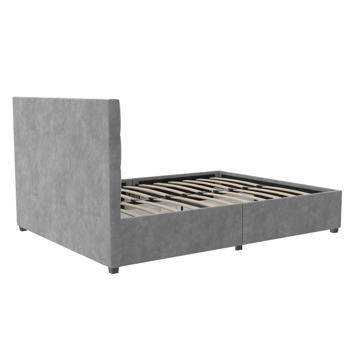 Comfortable Serena upholstered bed -  Light Gray 