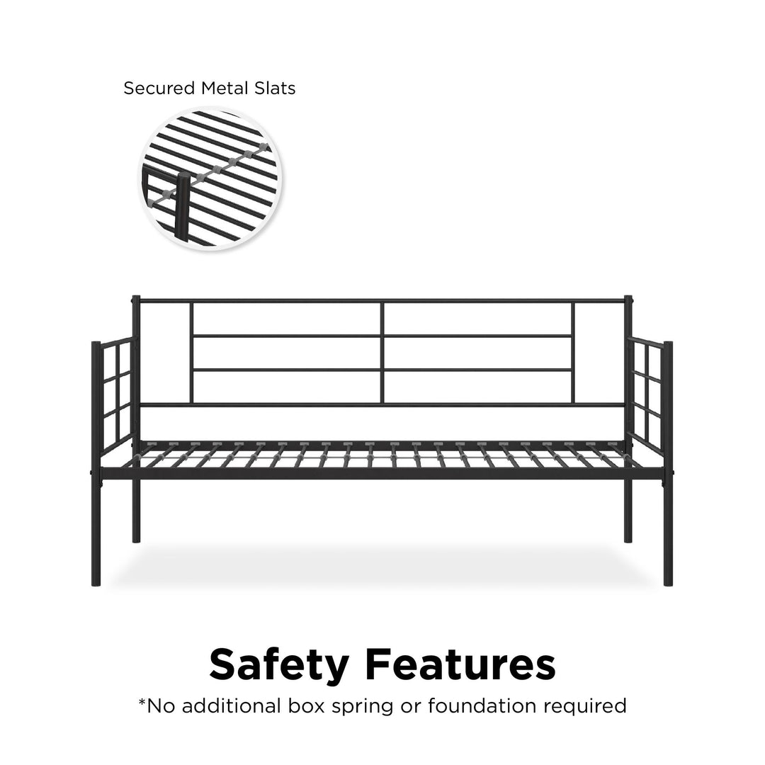 praxis metal daybed frame with slats - Black - Twin Size