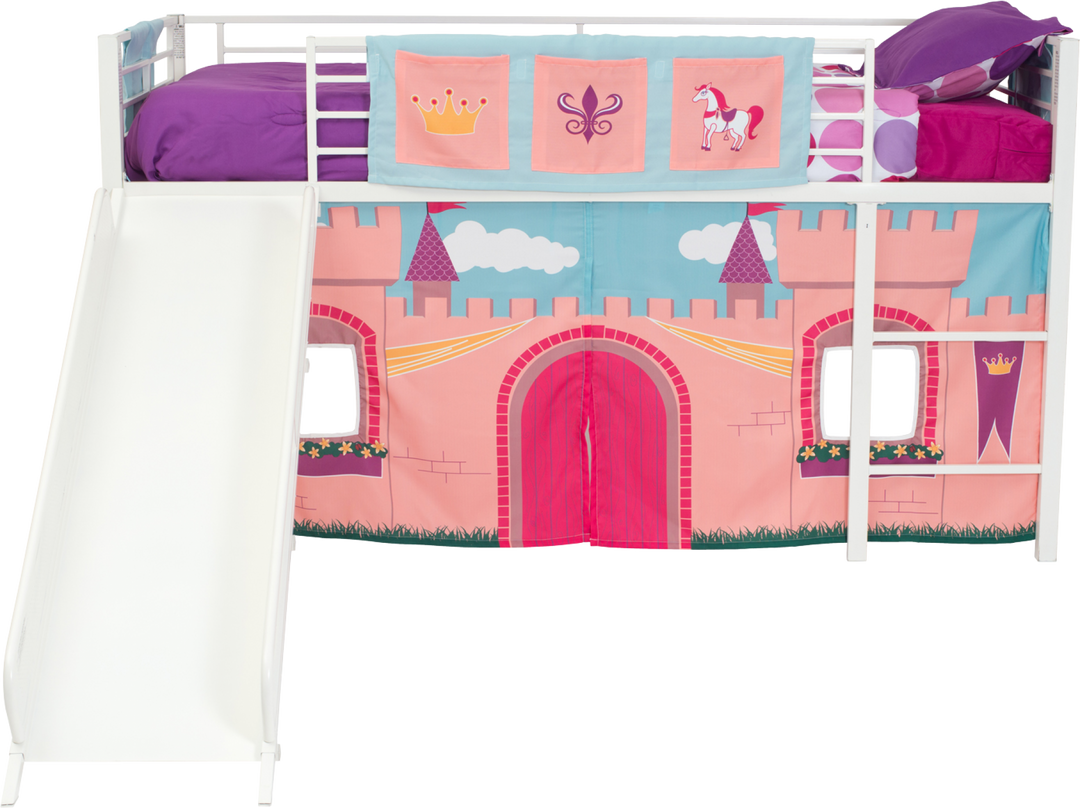 Princess Castle Fabric Curtain Set for Loft Beds  -  Pink