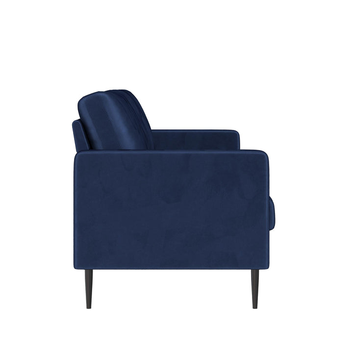 Ellie 3-Seater Velvet Sofa with Reversible Back Cushions - Blue