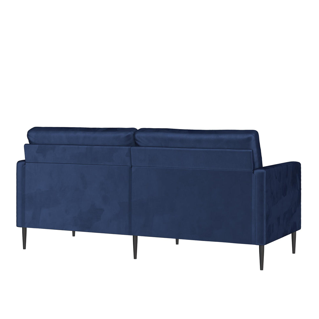 Ellie 3-Seater Velvet Sofa with Reversible Back Cushions - Blue