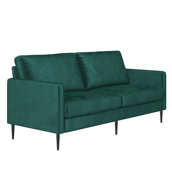 Ellie 3-Seater Velvet Sofa with Reversible Back Cushions - Green