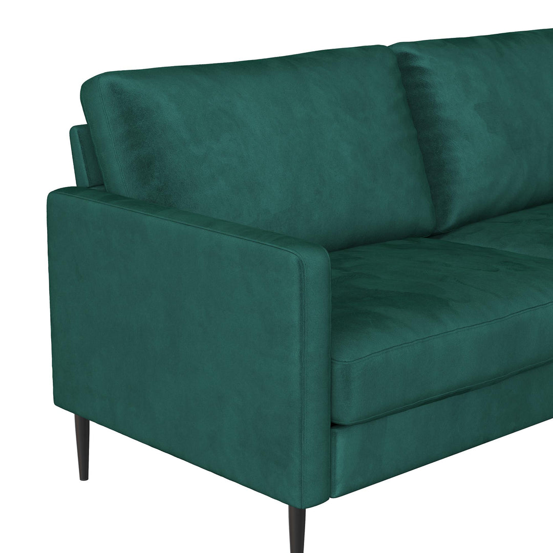 Ellie 3-Seater Velvet Sofa with Reversible Back Cushions - Green