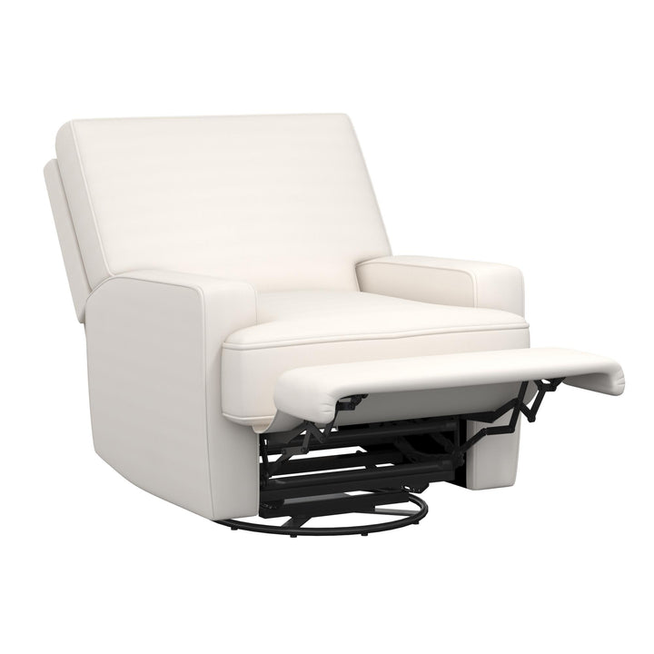 Swivel Glider Recliner with Square Back -  White