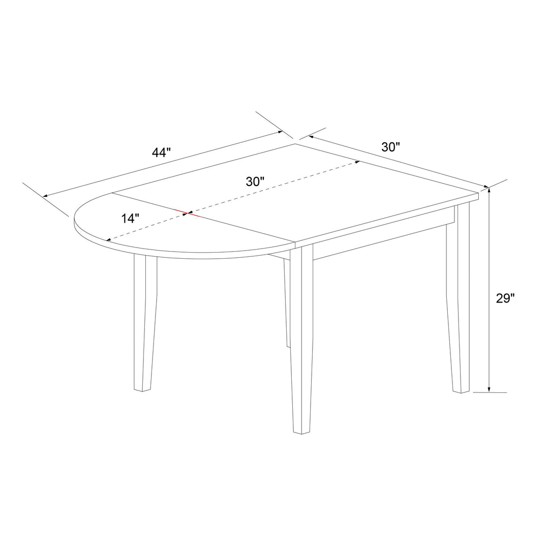 Thompson U-Shaped Drop Leaf Extension Wood Table - Black