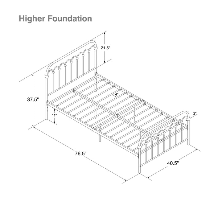 Bright Pop Durable and Elegant Metal Bed -  White 