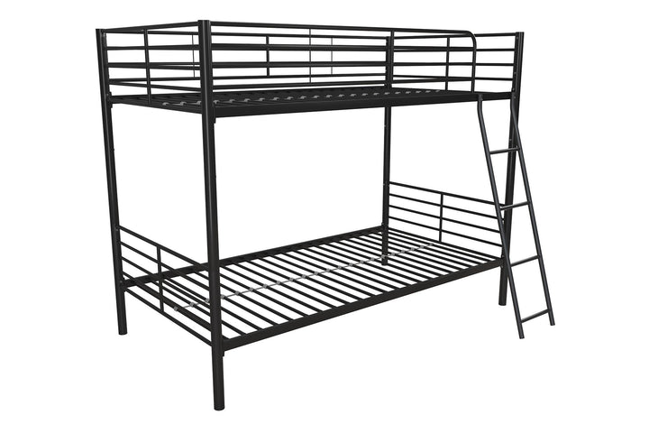 Twin over Twin Bunk Bed with Conversion -  Black  - Twin-Over-Twin