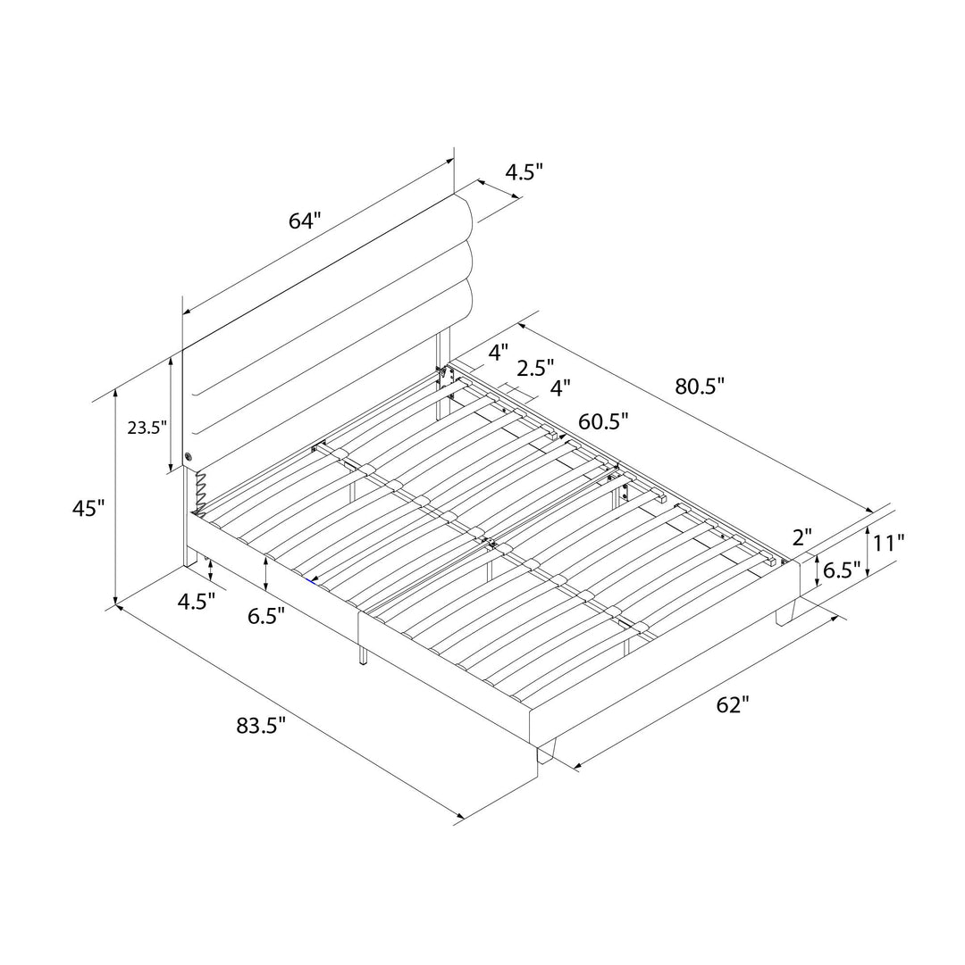 bed frame with usb - Dark Gray - Queen Size