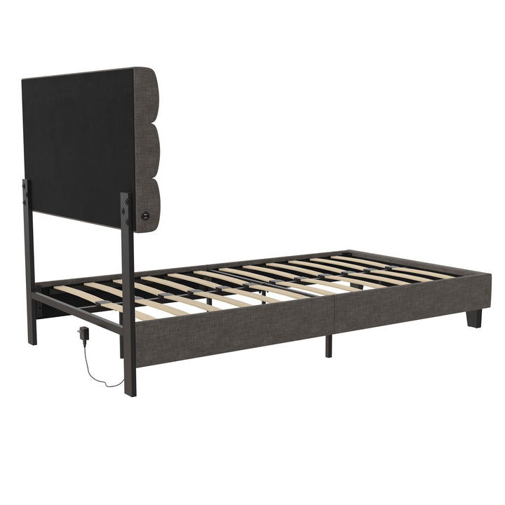 fabric upholstered headboard - Dark Gray - Twin Size