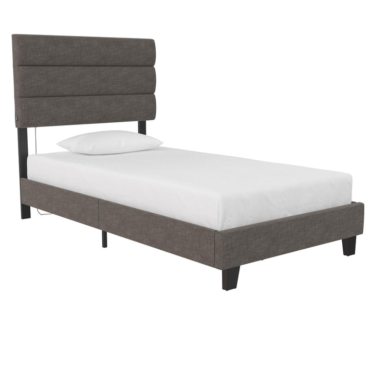bed frame with usb - Dark Gray - Twin Size