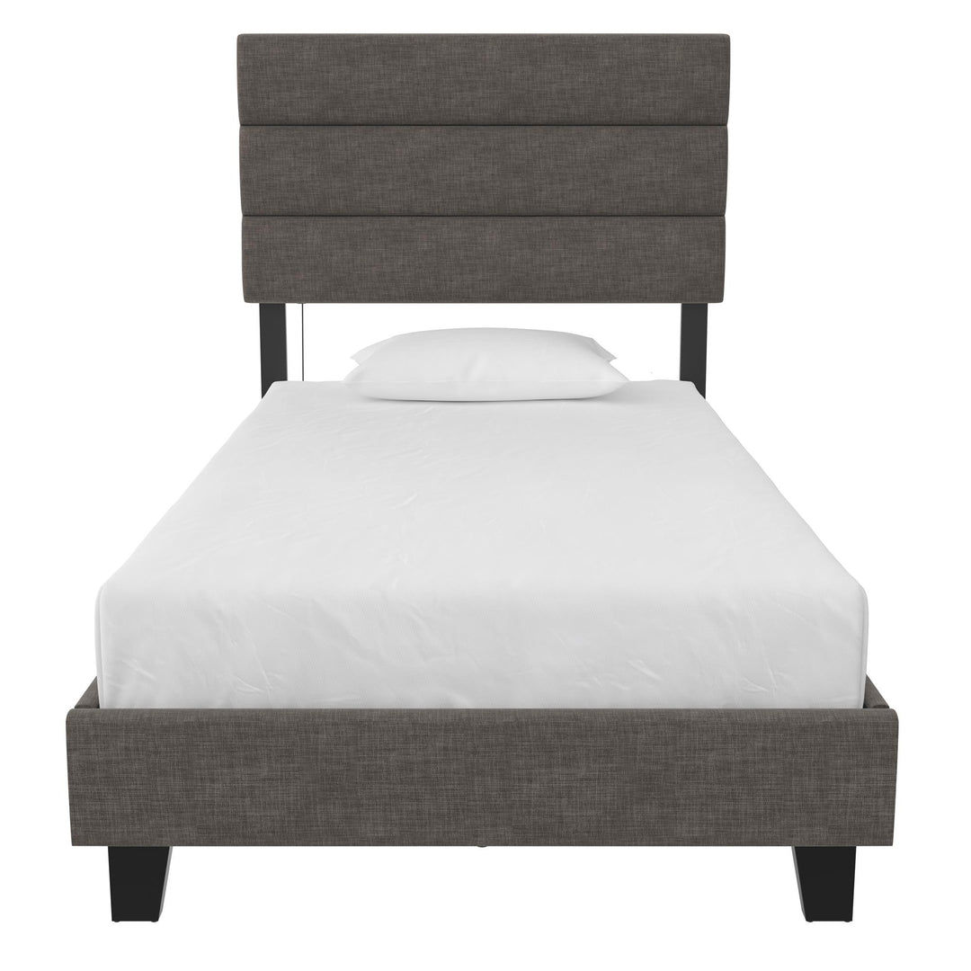bed with headboad with usb port - Dark Gray - Queen Size