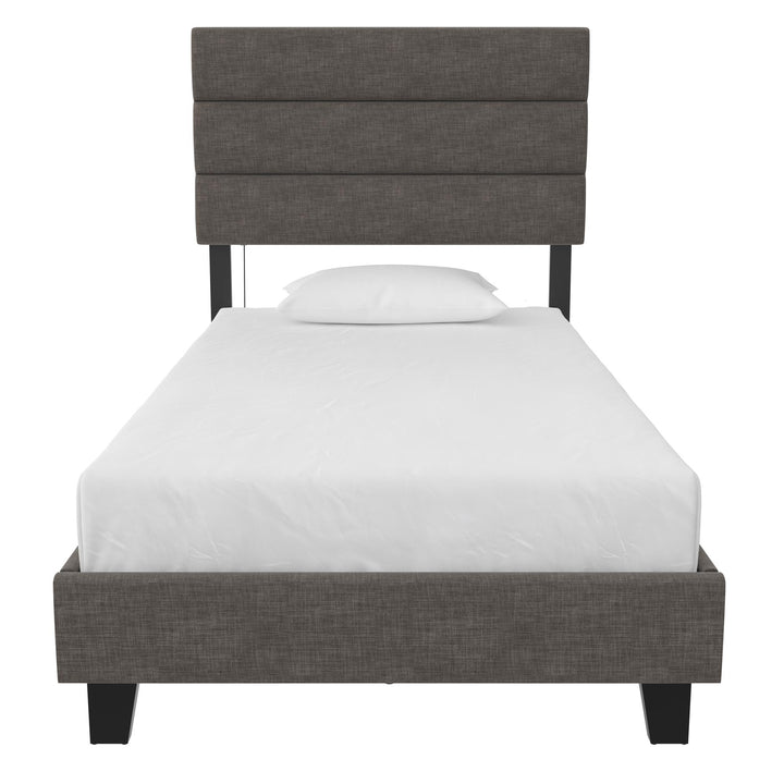 bed with headboad with usb port - Dark Gray - Queen Size