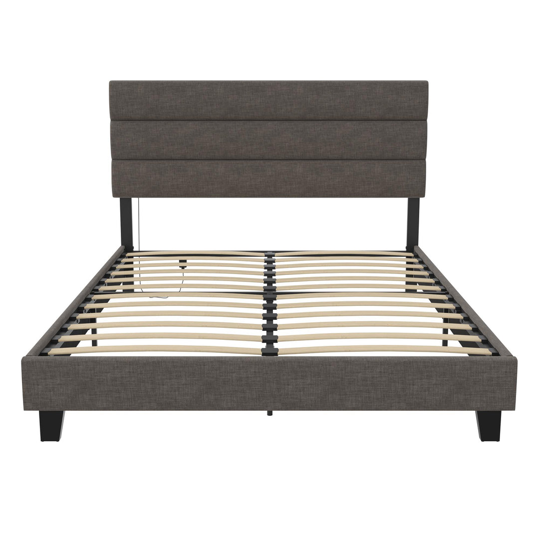 horizontal channel tufted headboard - Dark Gray - Full Size