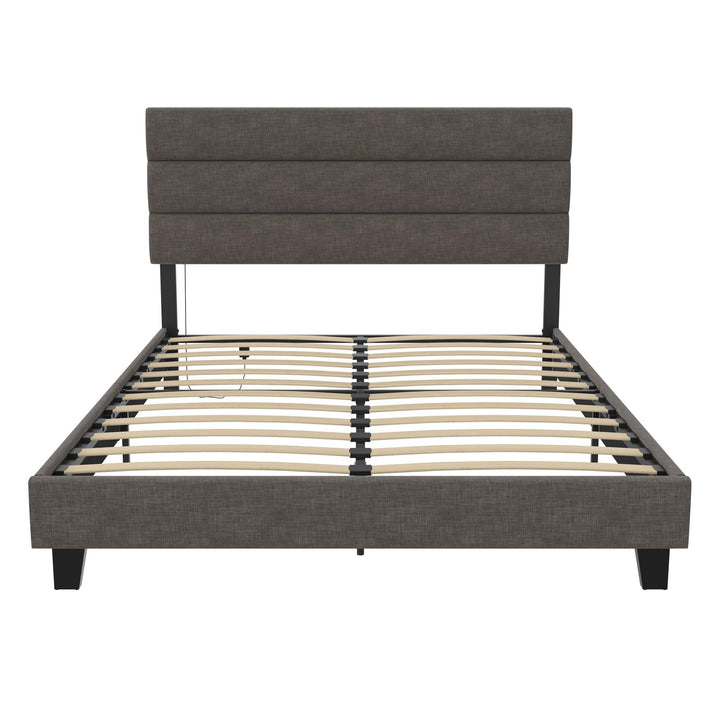 horizontal channel tufted headboard - Dark Gray - Full Size