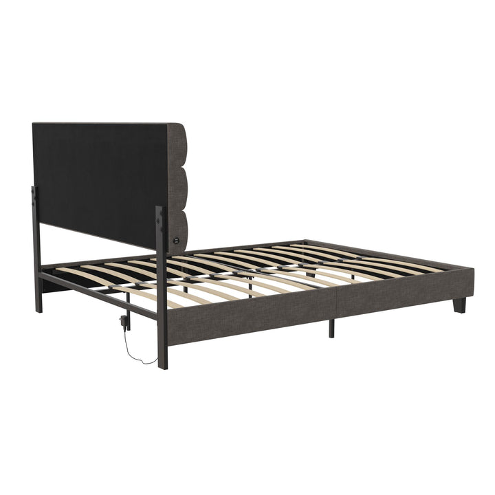 fabric upholstered headboard - Dark Gray - Queen Size