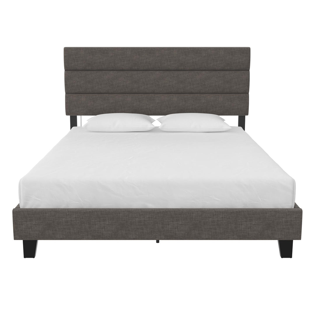 bed with headboad with usb port - Dark Gray - Queen Size