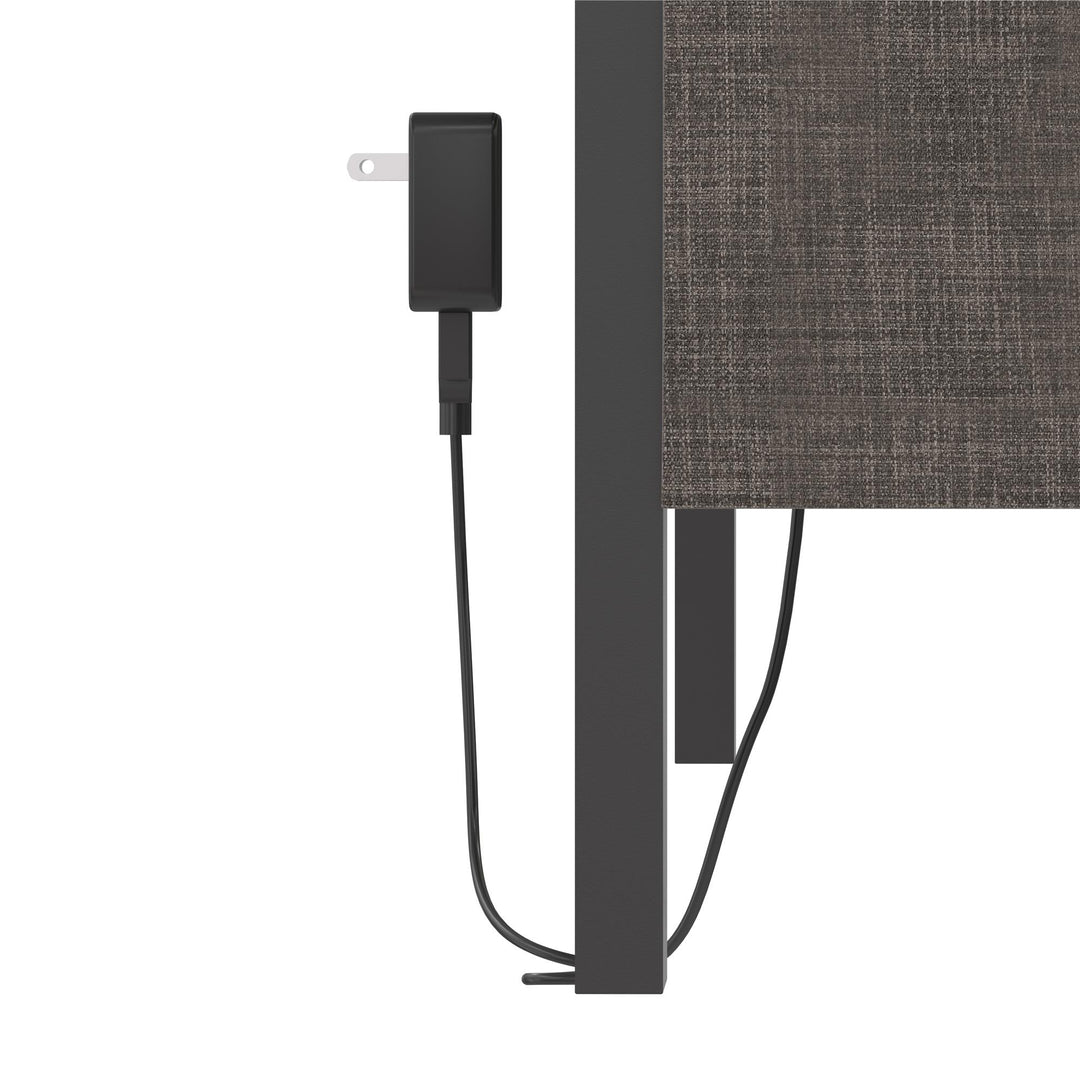 bed with charging port - Dark Gray - Queen Size