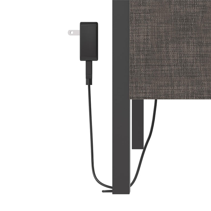 bed with charging port - Dark Gray - Queen Size