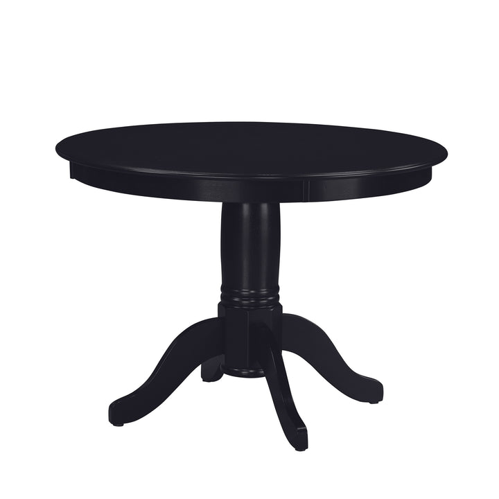 5 Piece Aubrey Traditional Round Dining Table and Pedestal Chairs Set -  Black